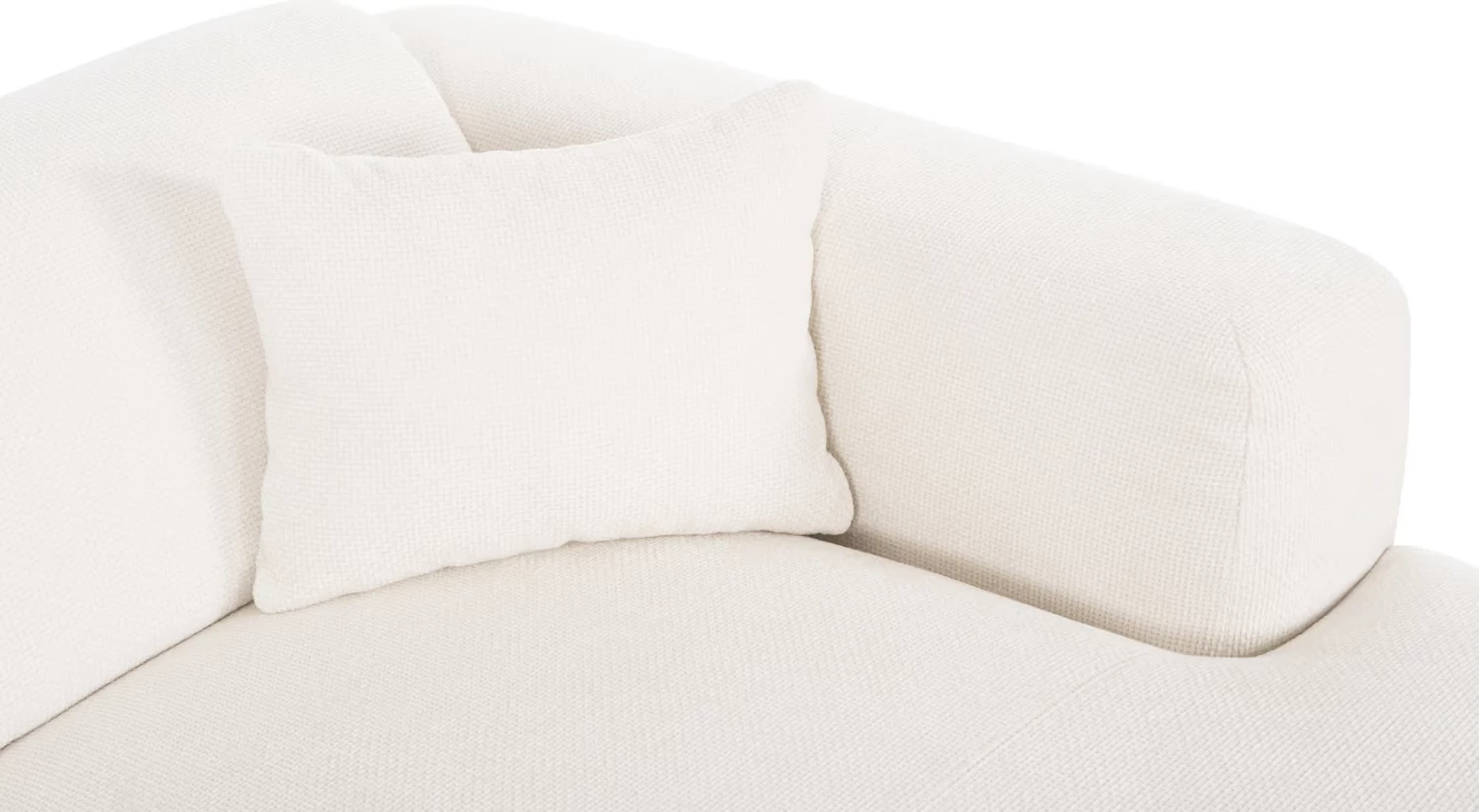 Divan këndor BRICKEN, FH3275.02R, pëlhurë e bardhë, 110-282x98-160x72H cm