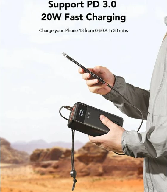 Powerbank VEGER W5001 Tank Lite 50000 mAh 22.5W, e zezë