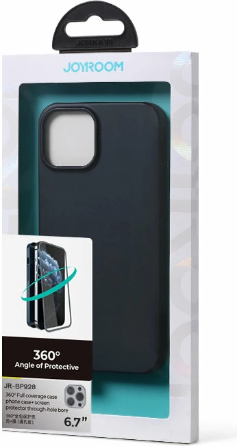 Mbështjellës Joyroom JR-BP928 për iPhone 13 Pro Max, 360°, xham i temperuar, zi