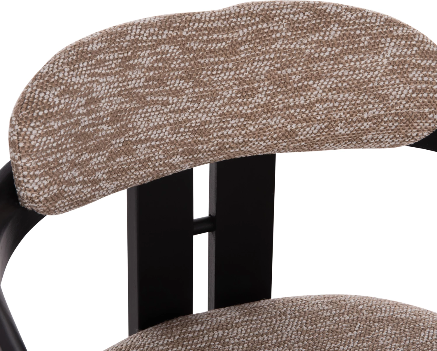 Karrige ngrënieje KALL, stof kafe, dru i zi, FH18247.02, 56x45x73cm