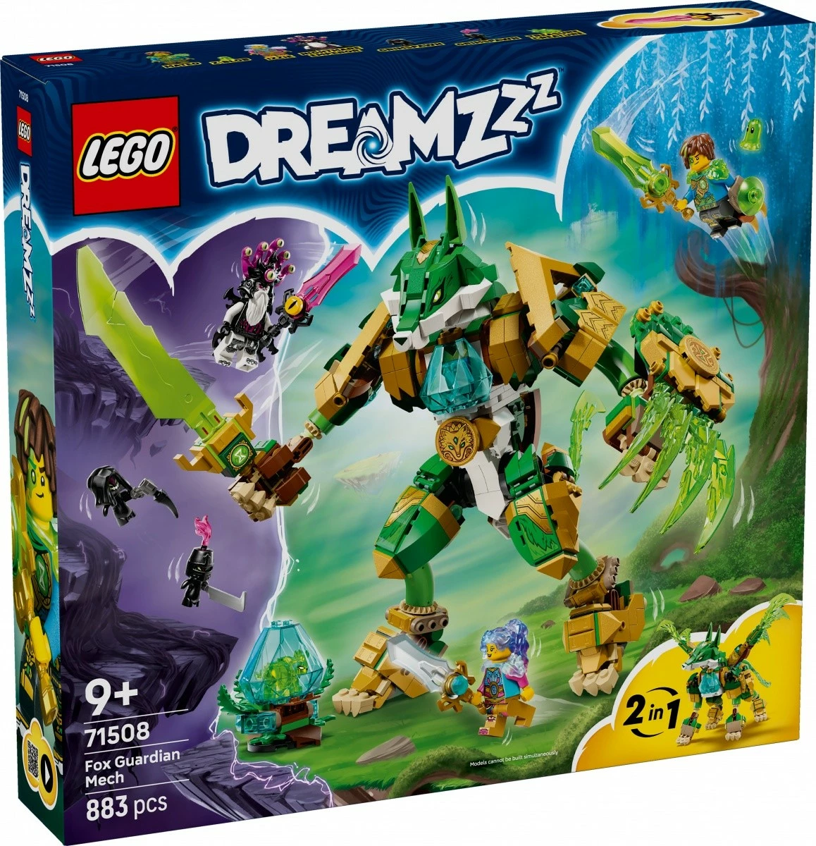 Set ndërtimi LEGO DREAMZzz 71508 Fox Mech-Guard, 883 pjesë, 2-në-1, 9+ vjeç