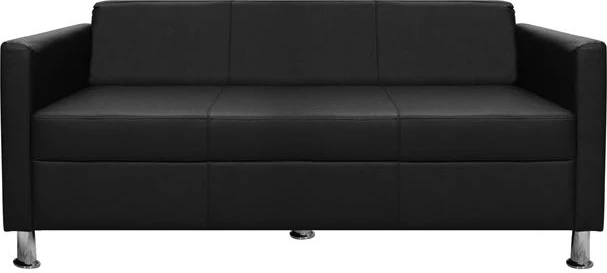 Divan 3 ulëse Cubo PU i zi FH3034.02 173χ71χ73cm