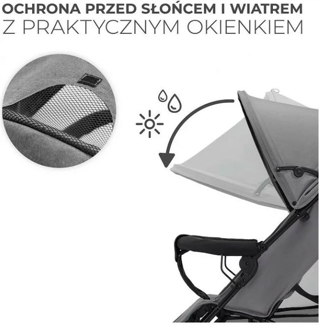 Karrocë fëmijësh Kinderkraft TIK GREY, umbrella, 6.5 kg, gri