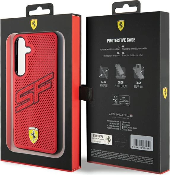 Mbështjellës Ferrari Big SF Perforated për Samsung Galaxy S24+, Kuq