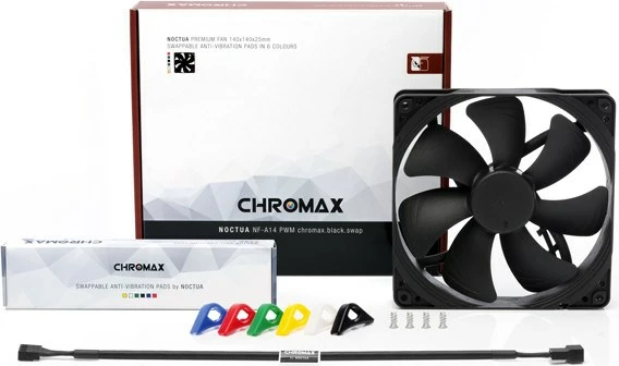 Ventilator për kasë Noctua NF-A14 PWM chromax.black.swap, 14 cm