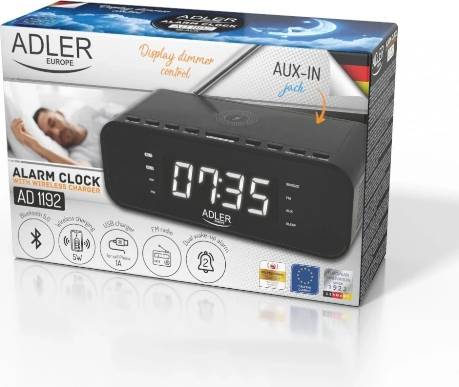 Radio & orë digjitale me alarm ADLER AD 1192b, e zezë 