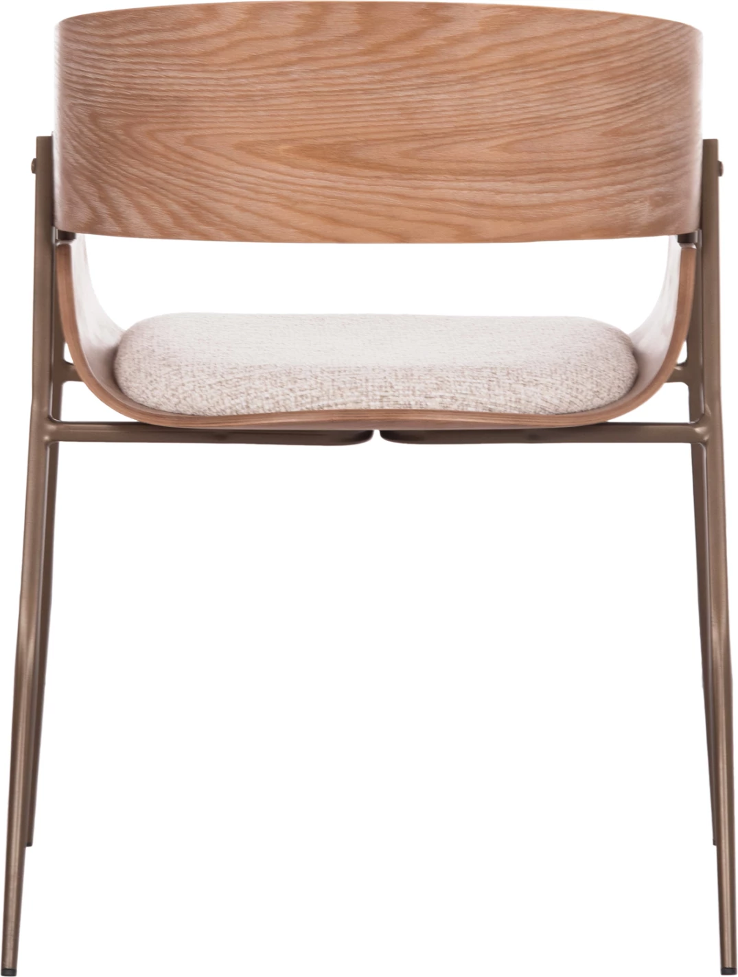 Karrige ngrënieje me mbështetëse krahësh KRILL, dru i bardhë, këmbë metalike ngjyrë bakri, set prej 2 copash, 55.5x55x72cm