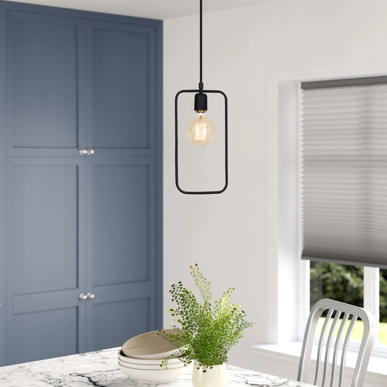 Llambë varëse metalike e zezë FH7258 15Χ6Χ123 cm