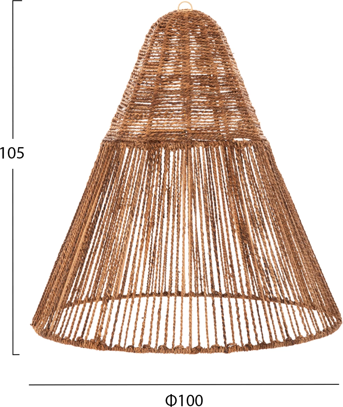 Llambë tavani varëse, fibra banane të thata, ngjyrë kafe, FH4034, 100x100-105cm