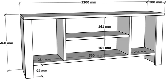 Komodë TV Seref, ngjyrë lisi, 120x30x47cm