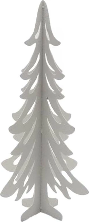 Dekor pemë e Krishtlindjeve PINO, metalike, e bardhë, 18x18x45cm
