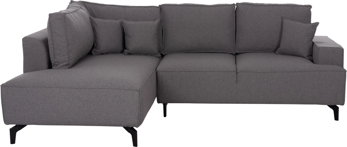 Kënd-sofë me hapësirë për depo, SAFFIRA FH3303.01L, material gri, 270x195x100cm