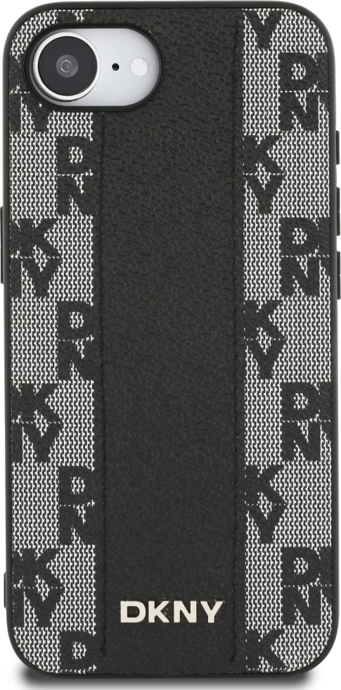 Mbështjellës DKNY për iPhone 16e, lëkurë ekologjike, MagSafe, i zi