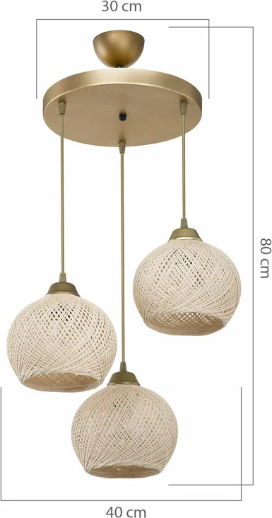 Dritë tavani PWL-1121 Ε27 krem-ari D40x75cm