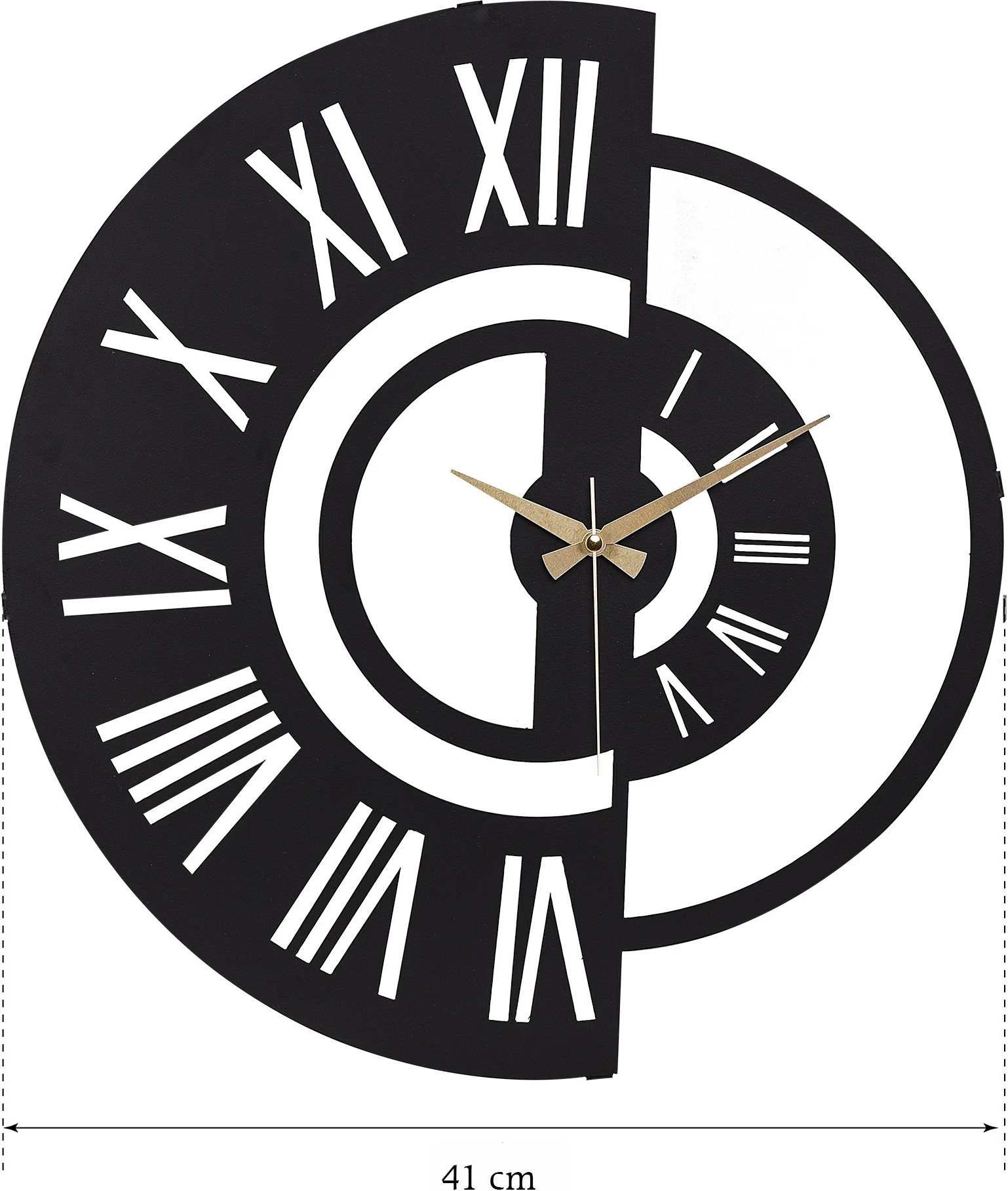 Orë muri dekorative prej metali, Wallity, Ruota 04, e zezë, 41cm