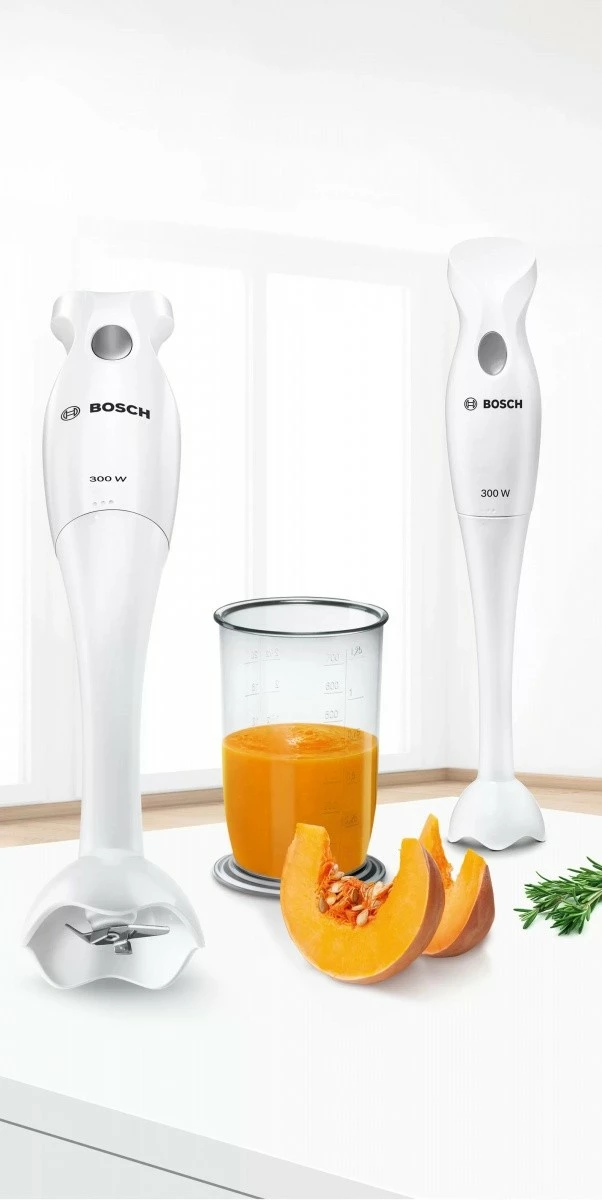 Blender dore Bosch MSM6B150, 300 W, 0.7 L, Bardhë, me enë miksimi