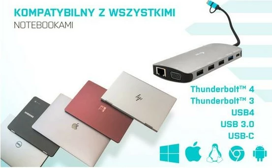 Docking station i-tec CANANOTDOCKPD, 3x Display, USB 3.0/USB-C/Thunderbolt, LAN, Power Delivery 100W, Argjend