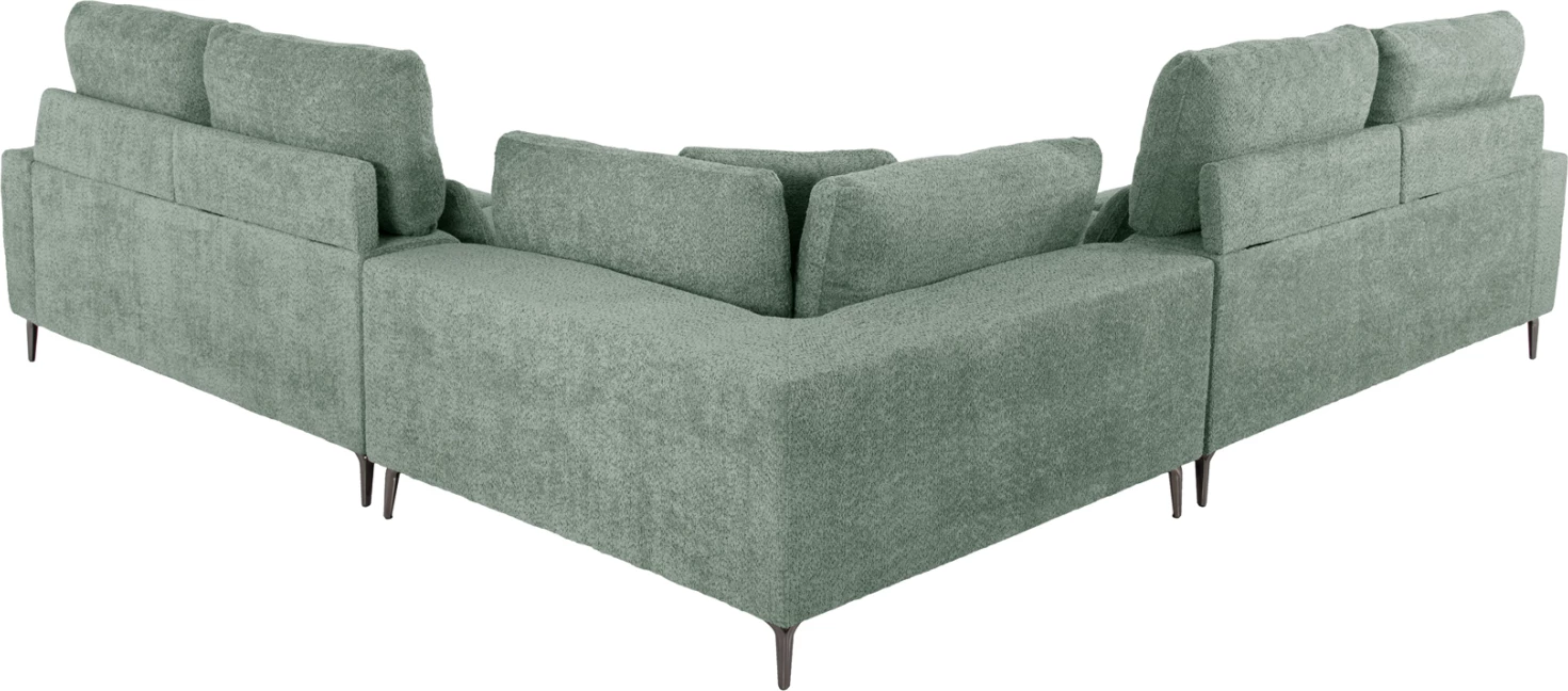 Kënd divani SYMMET FH3269.06, pëlhurë mente, këmbë antracit me shkëlqim, 314x236x90-102H cm