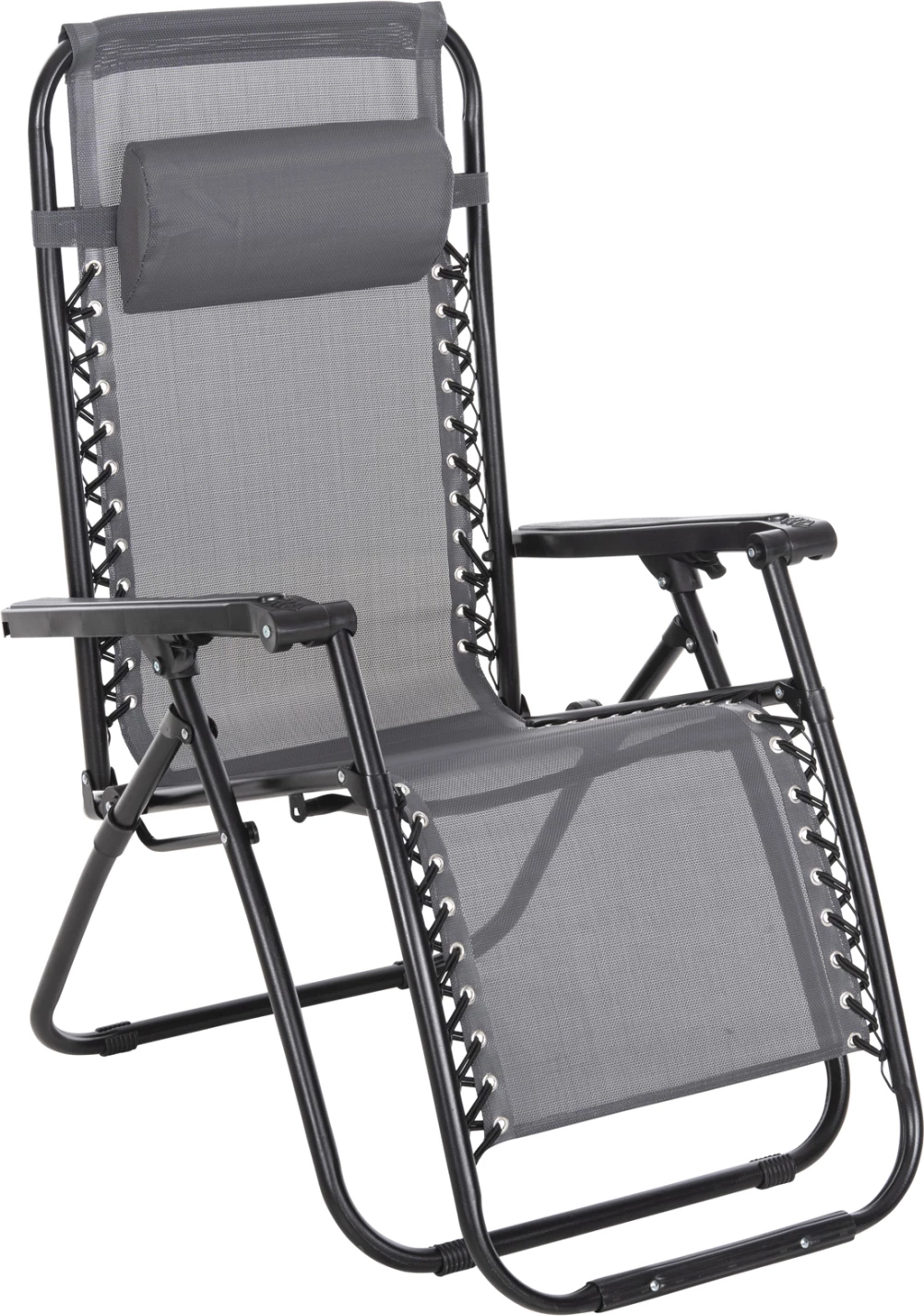 Karrige relaksuese COMPANION, tekstilene gri, metal i zi, 67x145x110cm, set prej 2 copash