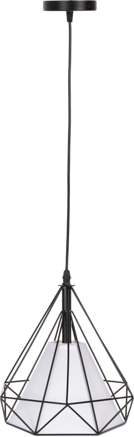 Llambë varëse tavani FH4065, kapak metali i zi, mbulesë llambë e bardhë, 25x25x125 cm