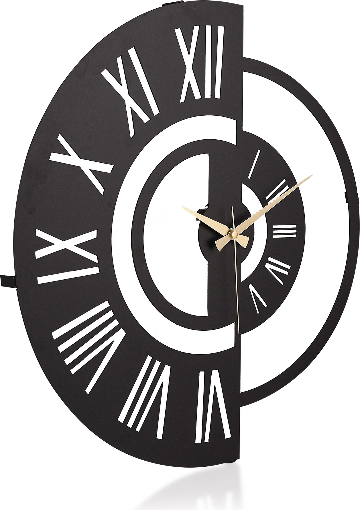 Orë muri dekorative prej metali, Wallity, Ruota 04, e zezë, 41cm