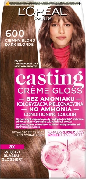 Ngjyrë për flokë L'Oreal Paris Casting Creme Gloss 600 Dark Blonde për femra, 1 copë