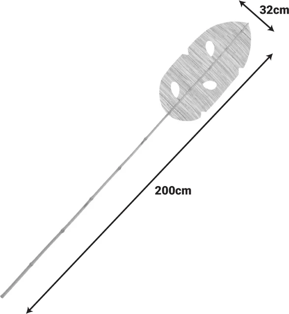 Dekor gjethe Firwey, gjethe banane, ngjyrë natyrale, 200cm