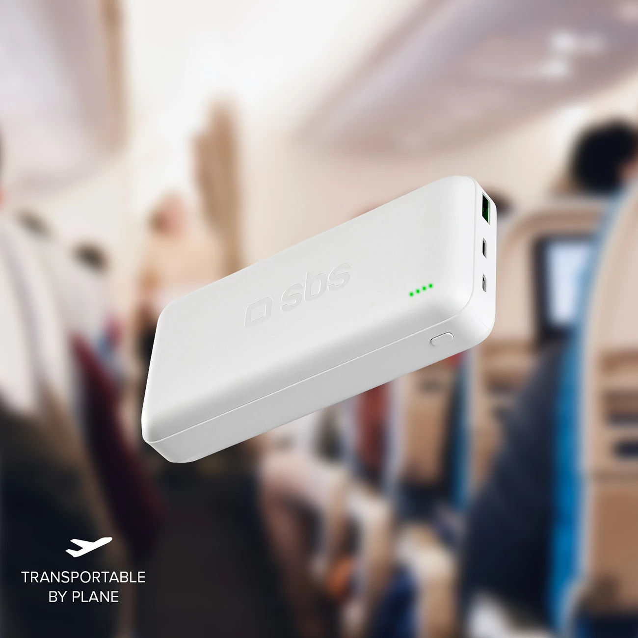 Powerbank SBS TTBB20000PD20W 20000 mAh, 20W, me USB-C, USB-A, Micro-USB, e bardhë