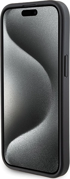 Mbështjellës Karl Lagerfeld Gripstand Saffiano Choupette Pins për iPhone 15, i zi