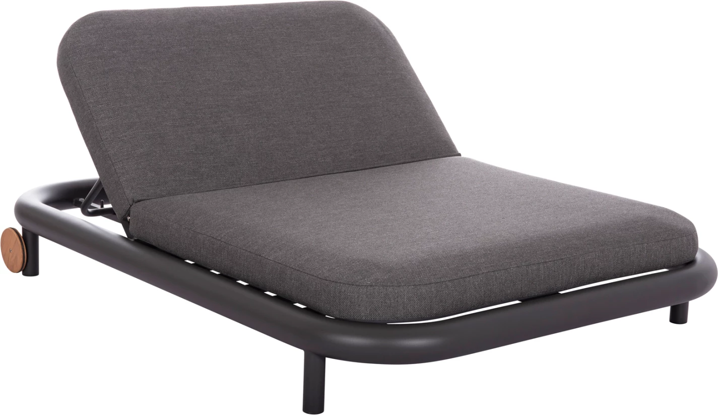 Daybed i jashtëm Utopia, alumin dhe tekstil olefin, ngjyrë gri e errët, 212x155x38cm