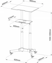 Tavolinë pune për laptop/projektor ART STO S-10B, e zezë