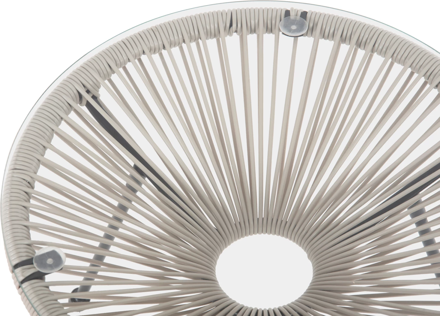 Tavolinë kafeje për jashtë ALLEGRA FH5874.03 metalike, ngjyrë e zezë - ratan sintetik, ngjyrë bezhë, Φ47x45H cm