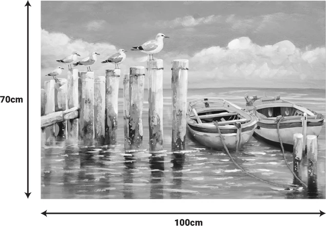 Pikturë kanavacë Port, shumëngjyrëshe, 100x3x70cm