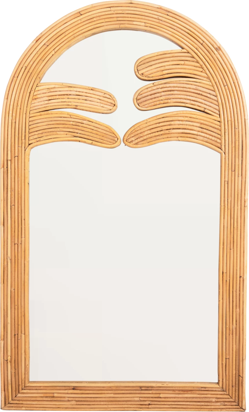 Pasqyrë muri REFLECT FH4367, kornizë natyrale prej rattan, 60x4,5x100Hcm