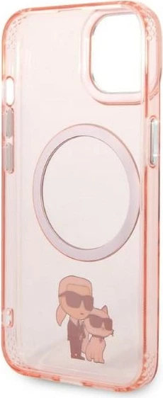 Mbështjellës Karl Lagerfeld KLHMP14MHNKCIP për iPhone 14 Plus 6.7", MagSafe, rozë