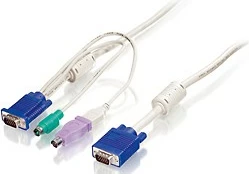 Kabllo KVM LevelOne 5m, VGA, PS/2, USB, e bardhë