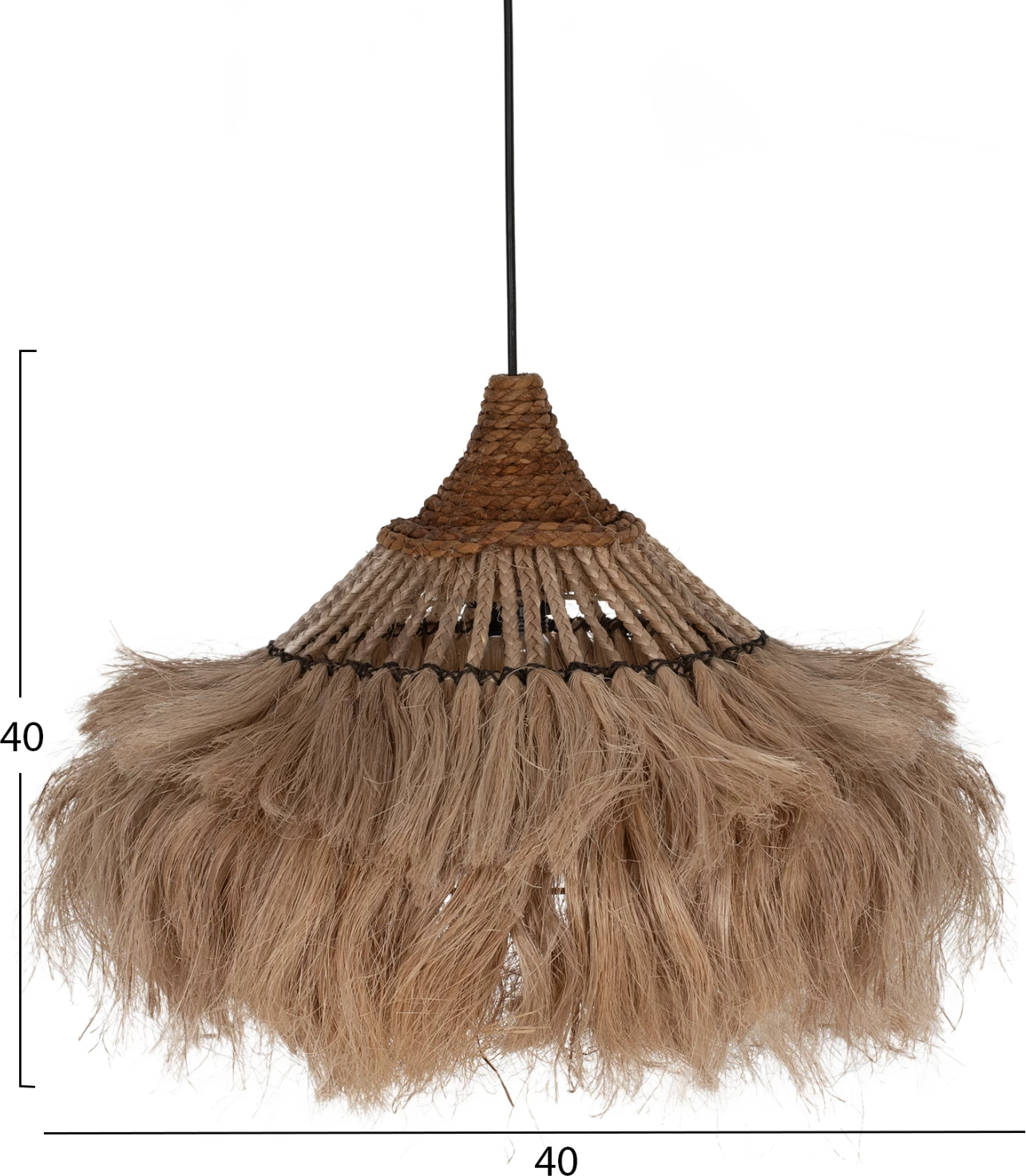 Llambë tavanore prej fibrash abaka, ngjyrë natyrale, 40x40x40-80H cm, FH7806