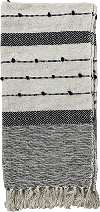 Batanije dekorative Sand, pambuk, e bardhë-e zezë, 125x150cm