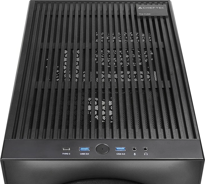 Kasë Chieftec CI-03B-OP mATX kube, Micro ATX/Mini ITX, 1x 200 mm ventilator, USB 3.2 Gen 2 Type-C, e zezë