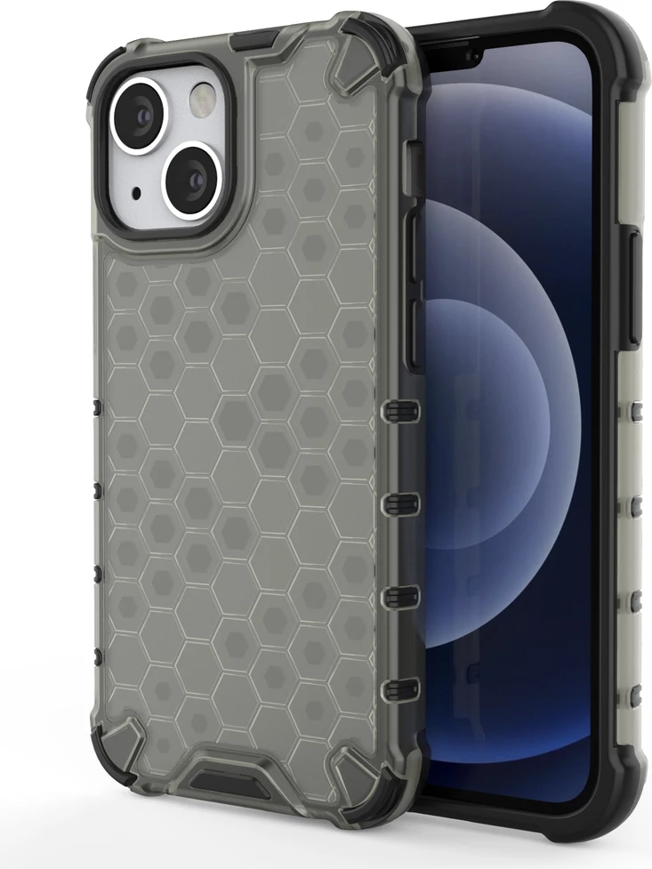 Mbështjellës Hurtel Honeycomb Case për iPhone 13 mini, i zi