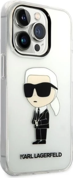 Mbështjellës Karl Lagerfeld Ikonik për iPhone 14 Pro, Transparent
