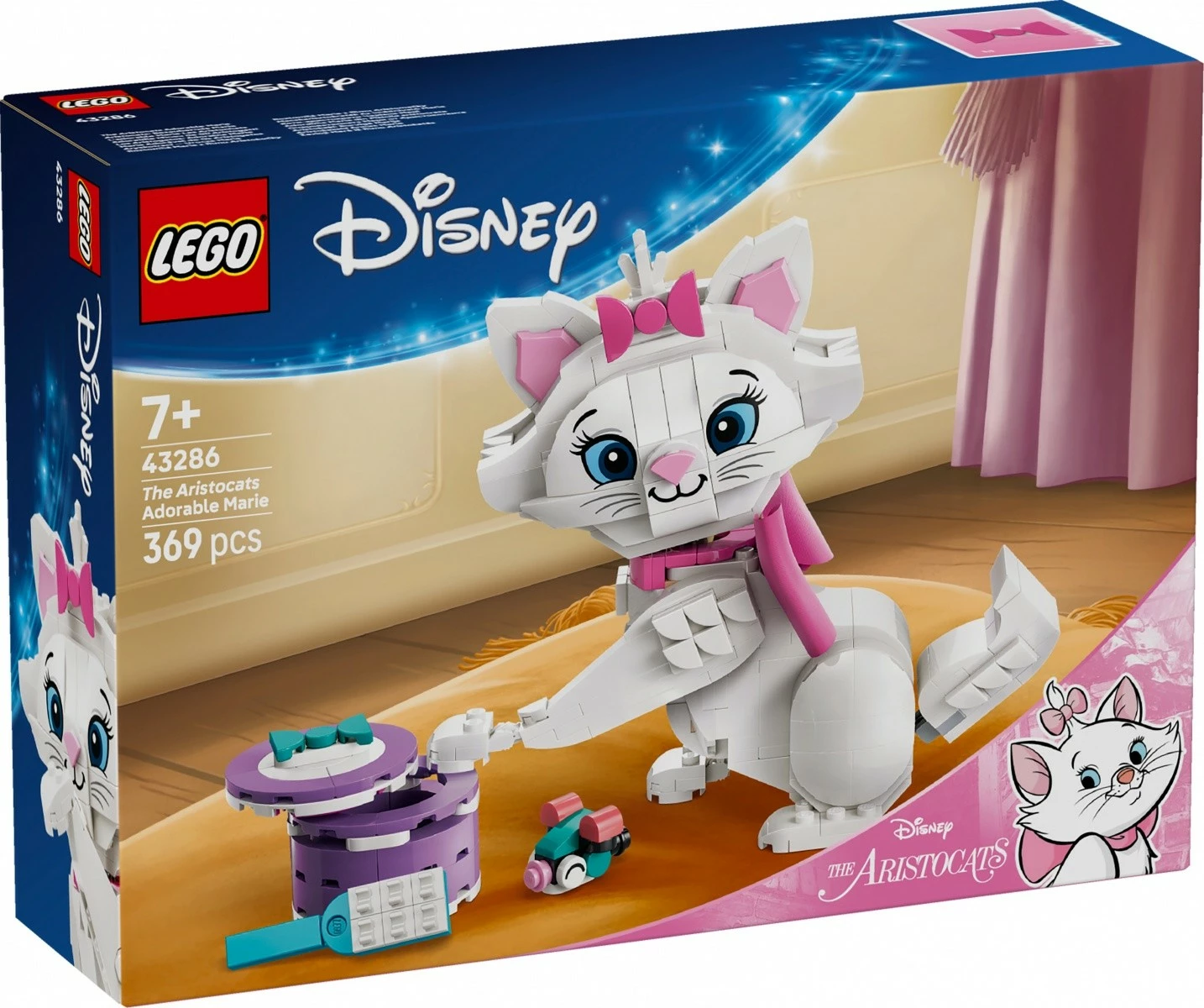 Set konstruktues LEGO Disney 43286 Aristocats Cute Marie, 369 pjesë, 7+, bardhë/rozë