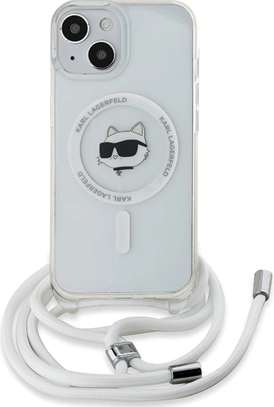 Mbështjellës Karl Lagerfeld IML Choupette Head & Cord MagSafe për iPhone 14/13/15, Transparent