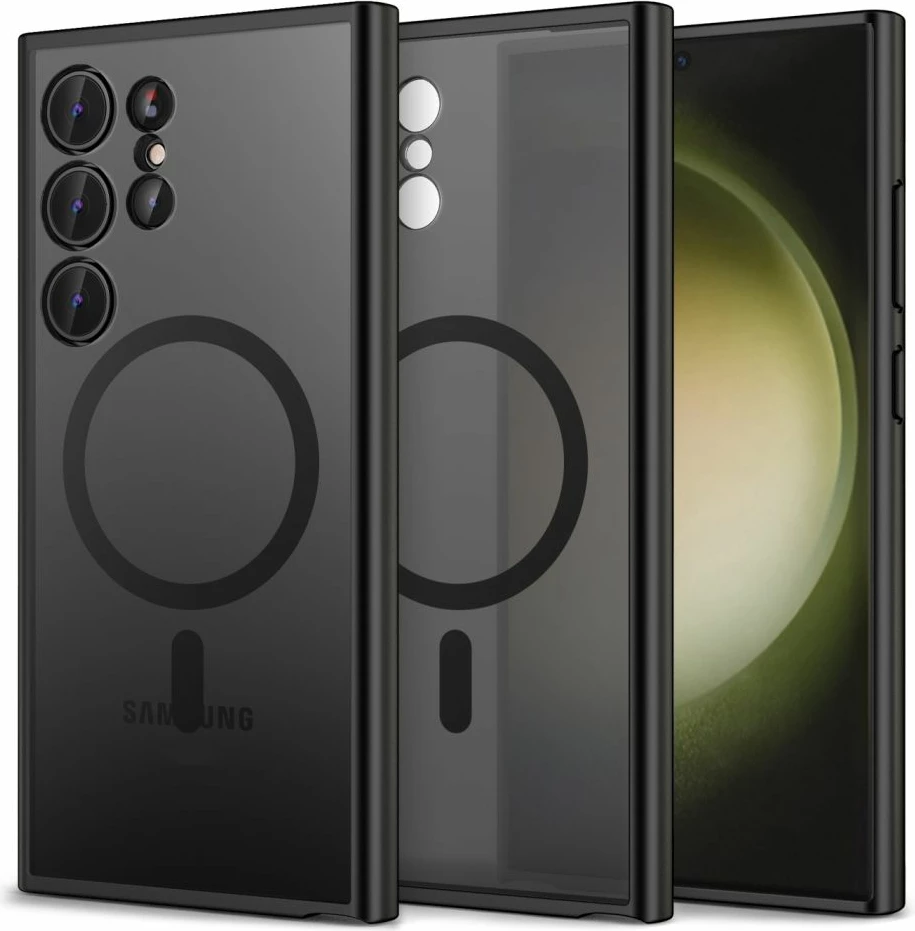 Mbështjellës Tech-Protect MagMat për Samsung Galaxy S24 Ultra, MagSafe, i zi, gjysmë-transparent