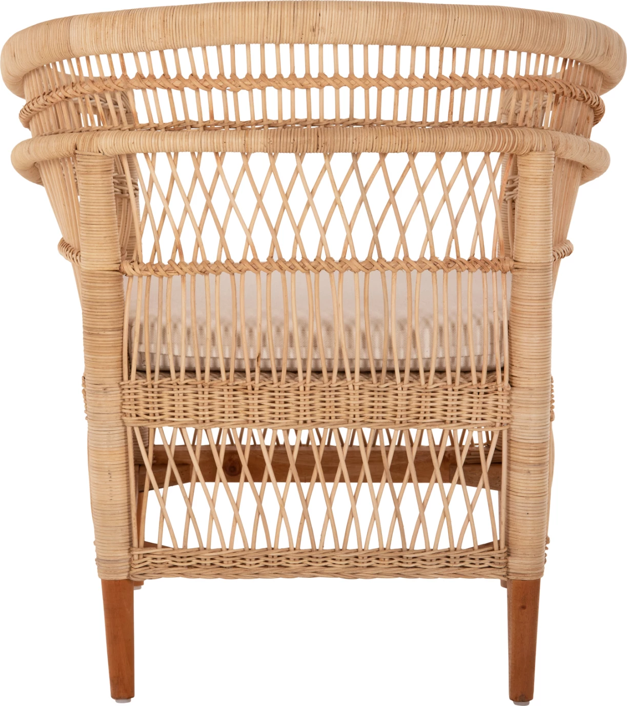 Karrige Malawi, dru mahogany-rattan-jastëk i bardhë, FH9635.04, 80x70x86 cm