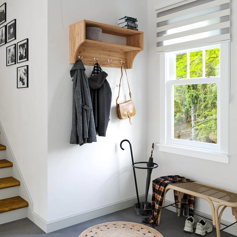 Varëse palltosh me rafte Crosta, ngjyrë lisi, 80x28x40cm