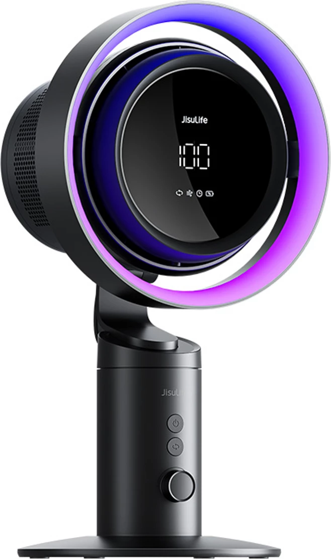 Ventilator tavoline Jisulife Table Fan Pro3, 10000mAh, me filtër ajri, USB-C, Gri e errët