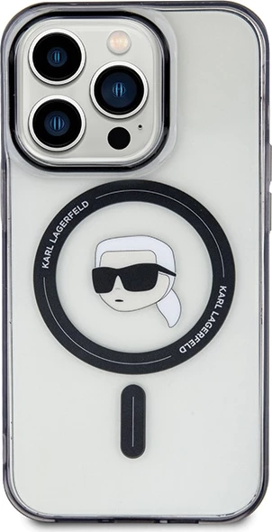 Mbështjellës Karl Lagerfeld KLHMP15XHKHNOTK për iPhone 15 Pro Max 6.7", transparent, MagSafe