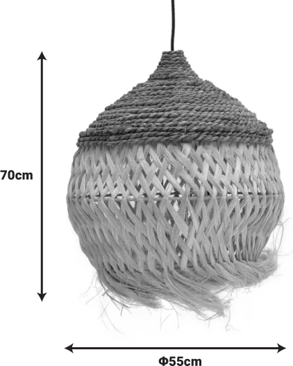 Llambë tavani Fiorine Inart abaca ngjyrë natyrale D55x70cm