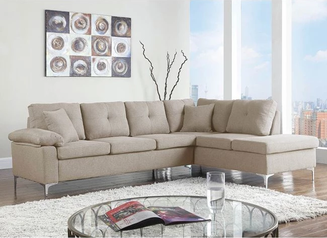 Kënd i djathtë divan 282x197x90 cm FH3086R Bezhë